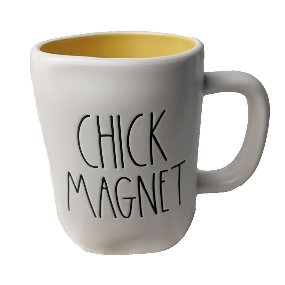 RAE DUNN CHICK MAGNET YELLOW INTERIOR MUG